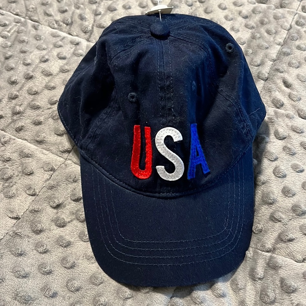 Old Navy one size blue hat USA Fourth of July Independence Day red white blue